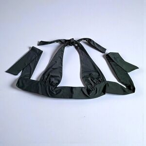 WYNNQUE Black Halter Bikini Top Tie Neck Bra Top Size S